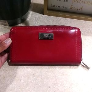 Ralph Lauren roomy well used red wallet